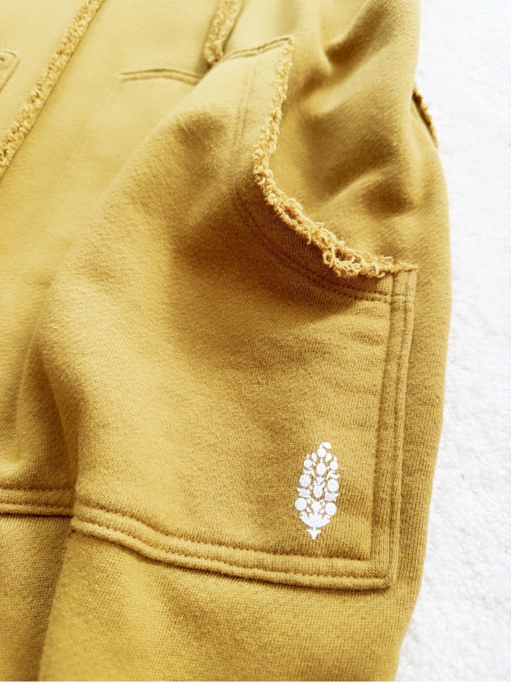 NEW! FP Movement Mustard Onsie Sweat Shirt Fabric sz XS Overalls Free People - Picture 5 of 7